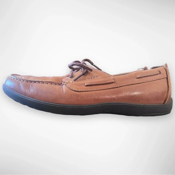 COLE HAAN Men's New Harbor 2 Boat Shoes‎ British Tan Size 9M | EUC - Picture 2 of 8